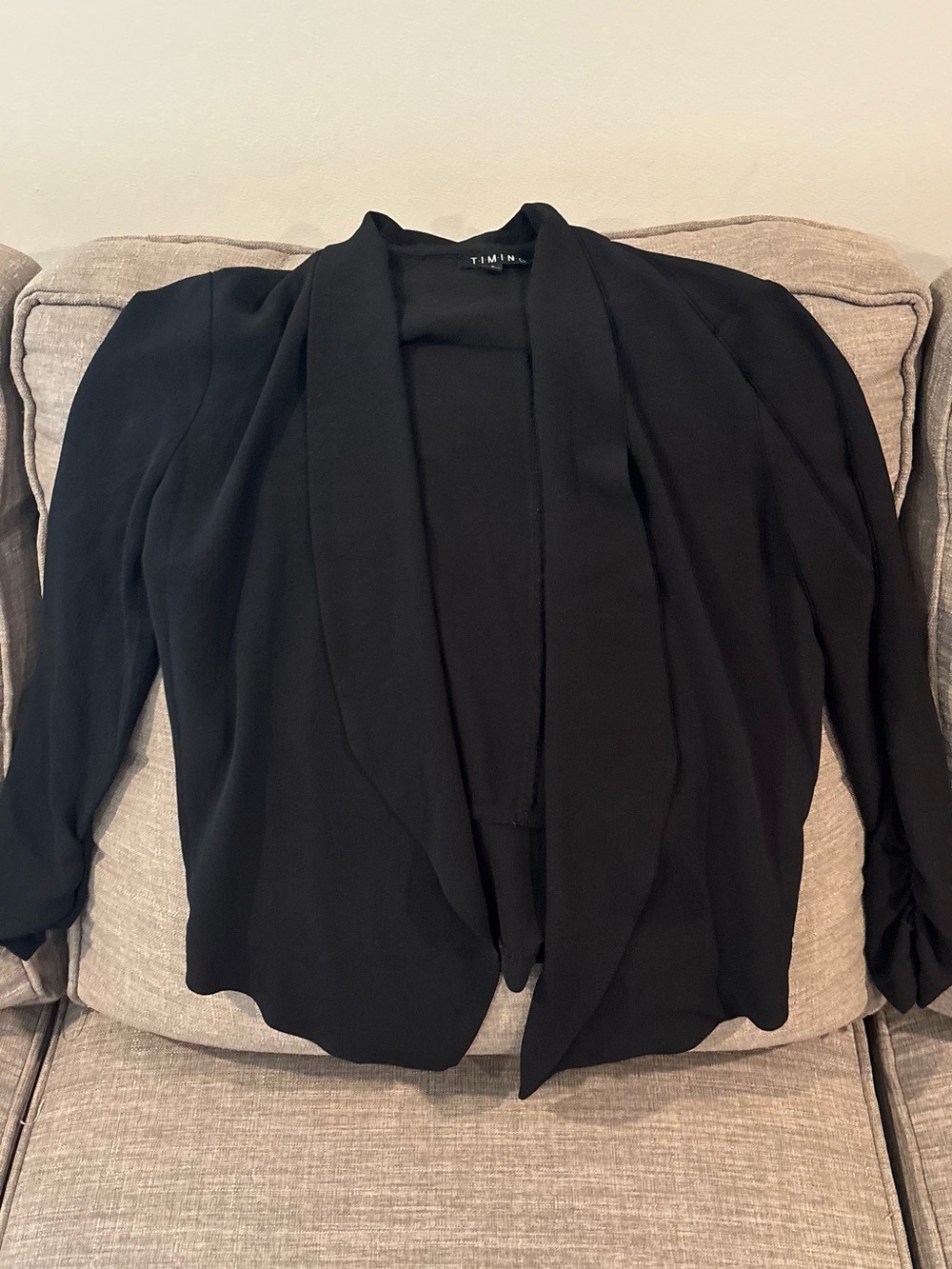 Black Open-Front Women's Blazer Jacket
